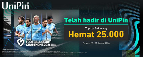 SEGA Football Club Champions 2026 Telah Hadir! Top Up Now dan dapatkan Cashback hingga 25.000 UniPin Credits!